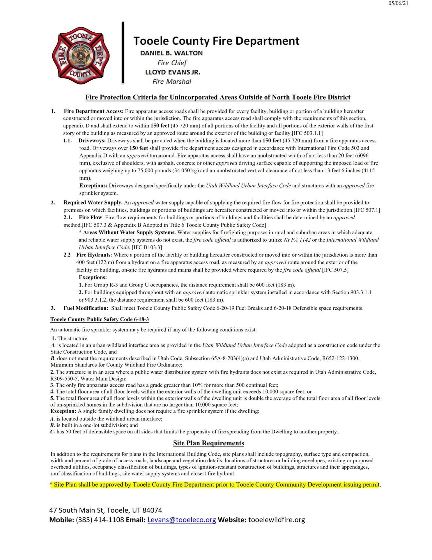 Codes and Ordinances Tooele Wildfire